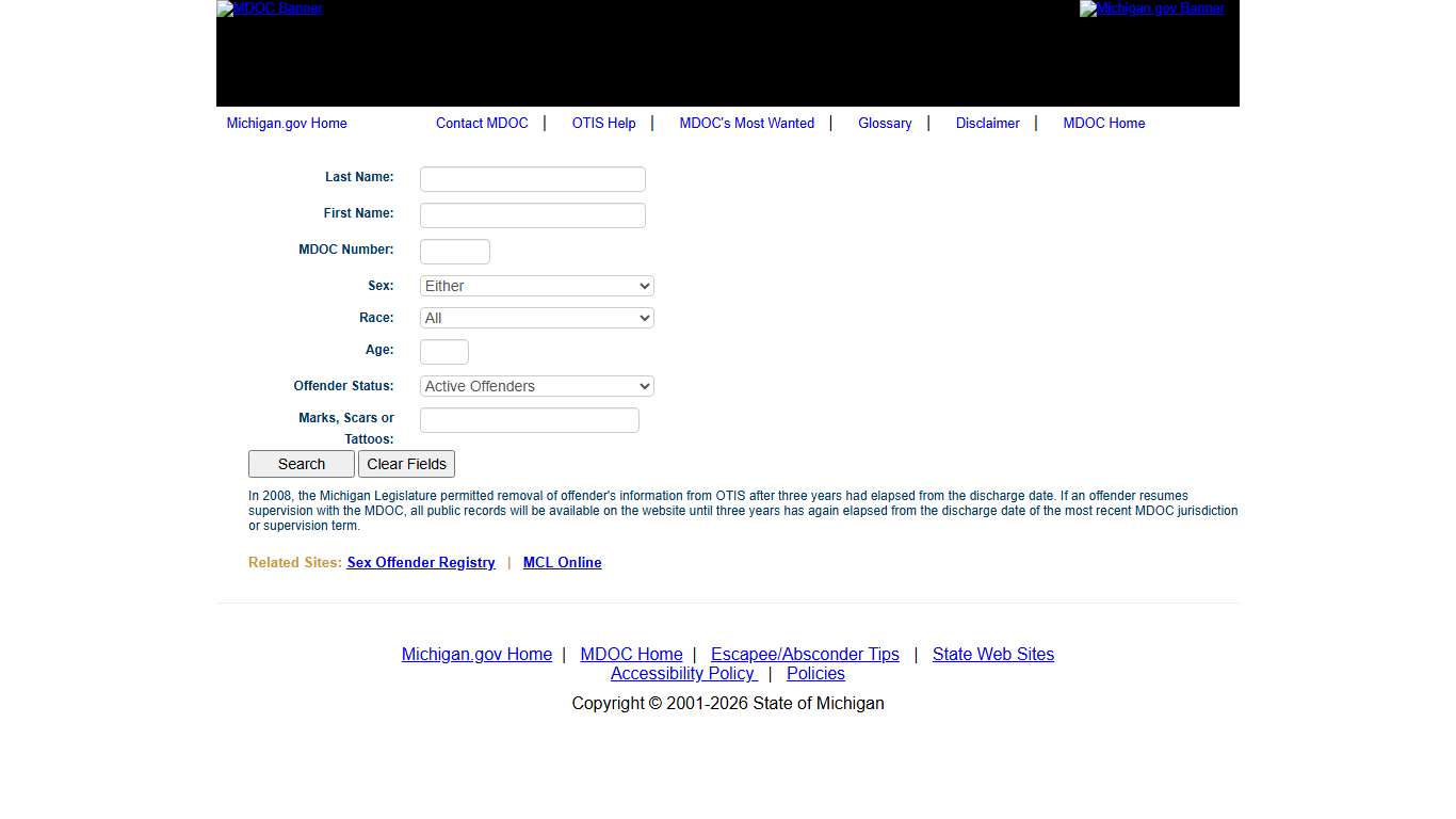 Offender Tracking Information System (OTIS)